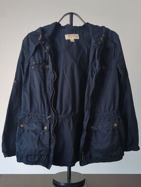 Michael Kors Hooded Utility Anorak Jacket In Midnight/Admiral Blue Size Large